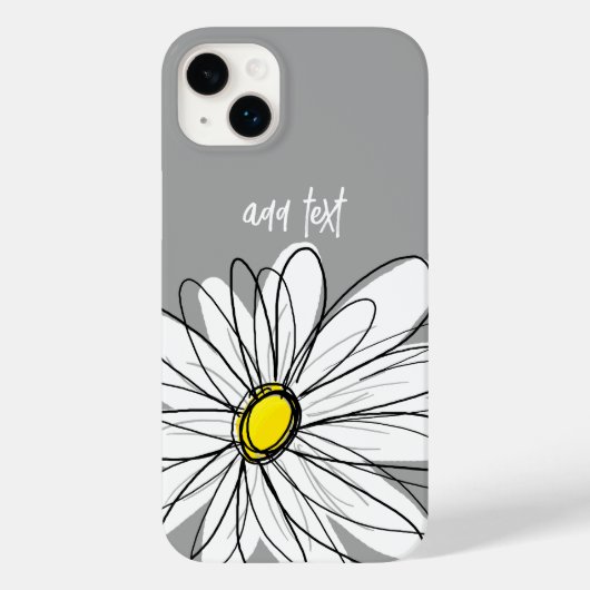 Trendy Daisy mit grau und gelb Case-Mate iPhone Hülle (Rückseite)