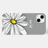 Trendy Daisy mit grau und gelb Case-Mate iPhone Hülle (Rückseite (Horizontal))