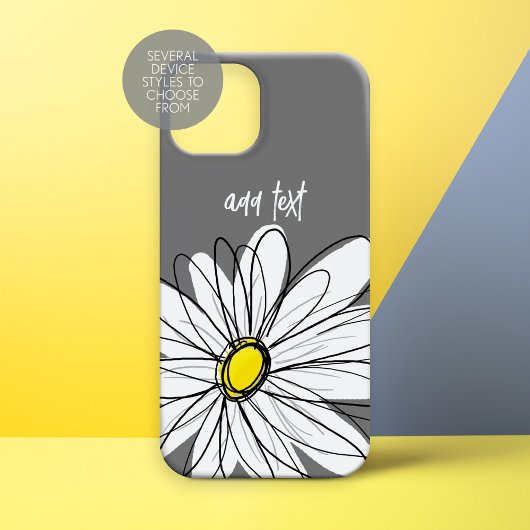 Trendy Daisy mit grau und gelb Case-Mate iPhone Hülle