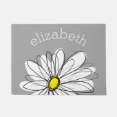Trendy Daisy mit grau und gelb Fußmatte (Vorderseite)