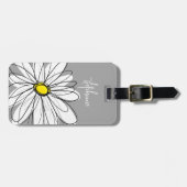 Trendy Daisy mit grau und gelb Gepäckanhänger (Vorderseite horizontal)