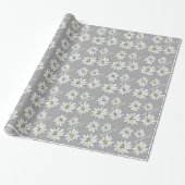 Trendy Daisy mit grau und gelb Geschenkpapier (Ungerollt)