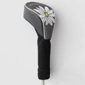 Trendy Daisy mit grau und gelb Golf Headcover (angewinkelt)
