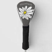 Trendy Daisy mit grau und gelb Golf Headcover (Vorderseite)