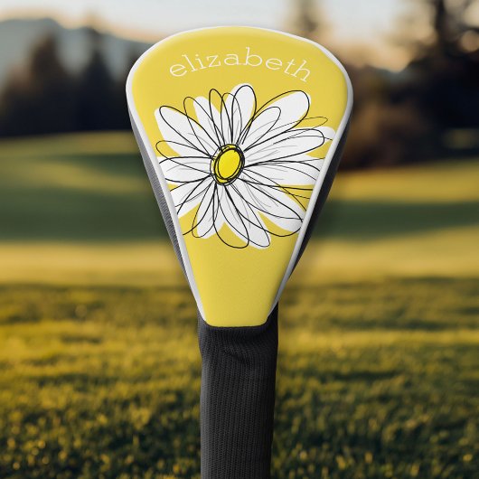 Trendy Daisy mit grau und gelb Golf Headcover