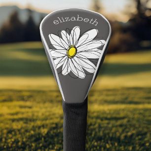Trendy Daisy mit grau und gelb Golf Headcover