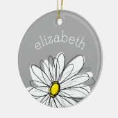 Trendy Daisy mit grau und gelb Keramikornament (Links)