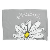 Trendy Daisy mit grau und gelb Kissenbezug (Vorderseite)
