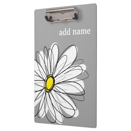 Trendy Daisy mit grau und gelb Klemmbrett (Links)