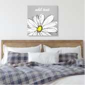 Trendy Daisy mit grau und gelb Leinwanddruck (Insitu (Schlafzimmer))