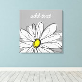 Trendy Daisy mit grau und gelb Leinwanddruck (Insitu (Holzboden))