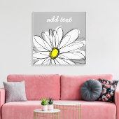 Trendy Daisy mit grau und gelb Leinwanddruck (Insitu (Wohnzimmer))