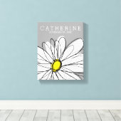 Trendy Daisy mit grau und gelb Leinwanddruck (Insitu (Holzboden))