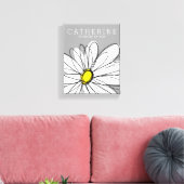Trendy Daisy mit grau und gelb Leinwanddruck (Insitu (Wohnzimmer))