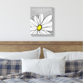 Trendy Daisy mit grau und gelb Leinwanddruck (Insitu (Schlafzimmer))