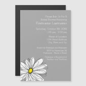 Trendy Daisy mit grau und gelb Magneteinladung (Vorne/Hinten)