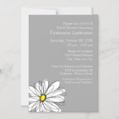 Trendy Daisy mit grau und gelb Magneteinladung (Vorderseite)