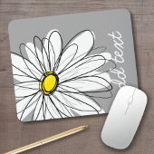 Trendy Daisy mit grau und gelb Mousepad
