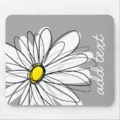 Trendy Daisy mit grau und gelb Mousepad (Vorne)