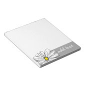 Trendy Daisy mit grau und gelb Notizblock (angewinkelt)