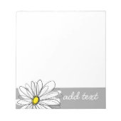 Trendy Daisy mit grau und gelb Notizblock (Vorderseite)