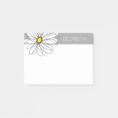 Trendy Daisy mit grau und gelb Post-it Klebezettel (Vorderseite)