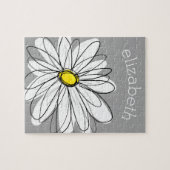Trendy Daisy mit grau und gelb Puzzle (Horizontal)