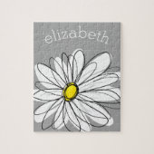 Trendy Daisy mit grau und gelb Puzzle (Vertikal)