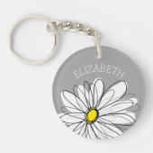 Trendy Daisy mit grau und gelb Schlüsselanhänger (Vorderseite)