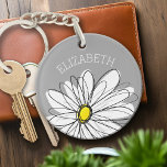 Trendy Daisy mit grau und gelb Schlüsselanhänger<br><div class="desc">Ein Zen-und skurrile,  Hipster-Kunstwerk. Sie können einen Namen,  ein Monogramm oder einen anderen benutzerdefinierten Text hinzufügen. Wenn Sie die Kunst verschieben möchten,  klicken Sie auf die Schaltfläche Anpassen,  um Änderungen vorzunehmen.</div>