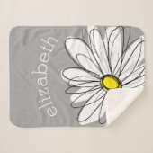 Trendy Daisy mit grau und gelb Sherpadecke (Vorderseite (Horizontal))