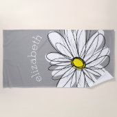 Trendy Daisy mit grau und gelb Strandtuch (Vorderseite)