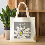 Trendy Daisy mit grau und gelb Tragetasche<br><div class="desc">Ein Zen-und skurrile,  Hipster-Kunstwerk. Sie können einen Namen,  ein Monogramm oder einen anderen benutzerdefinierten Text hinzufügen. Wenn Sie die Kunst verschieben möchten,  klicken Sie auf die Schaltfläche Anpassen,  um Änderungen vorzunehmen.</div>