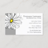 Trendy Daisy mit grau und gelb Visitenkarte (Rückseite)