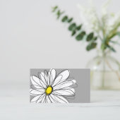 Trendy Daisy mit grau und gelb Visitenkarte (Stehend Vorderseite)