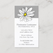 Trendy Daisy mit grau und gelb Visitenkarte (Rückseite)