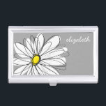 Trendy Daisy mit grau und gelb Visitenkarten Dose<br><div class="desc">Ein Zen-und skurrile,  Hipster-Kunstwerk. Sie können einen Namen,  ein Monogramm oder einen anderen benutzerdefinierten Text hinzufügen. Wenn Sie die Kunst verschieben möchten,  klicken Sie auf die Schaltfläche Anpassen,  um Änderungen vorzunehmen.</div>