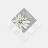 Trendy Daisy mit grauem und gelbem Party Serviette (Ecke)
