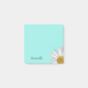 Trendy Daisy Personalisiert Aquamarin Green Post-it Klebezettel