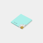 Trendy Daisy Personalisiert Aquamarin Green Post-it Klebezettel (angewinkelt)