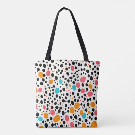 Trendy Dalmatiner Print Tote Bag | Farbenfrohe Pol Tasche (Rückseite)