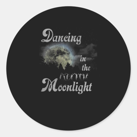 Trendy Dancing im Mondschein Runder Aufkleber (Vorderseite)