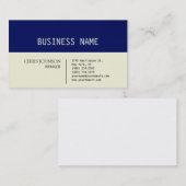 Trendy Dark Blue Beige Charm Manager Business Card Visitenkarte (Vorne/Hinten)