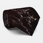 Trendy Dark Brown Marble Stone - Elegant Krawatte (Gerollt)