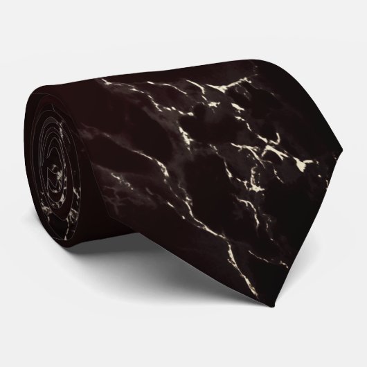 Trendy Dark Brown Marble Stone - Elegant Krawatte (Gerollt)