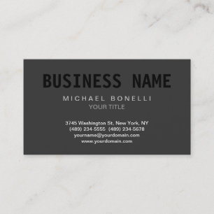Trendy Dark Gray Black Out Stylish Business Card Visitenkarte