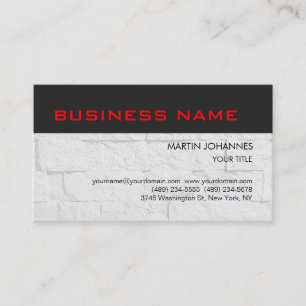 Trendy Dark Gray Briy Wall Red Business Card Visitenkarte