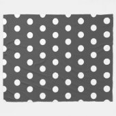 Trendy Dark Gray Polka Dots Pattern Fleecedecke (Vorderseite (Horizontal))