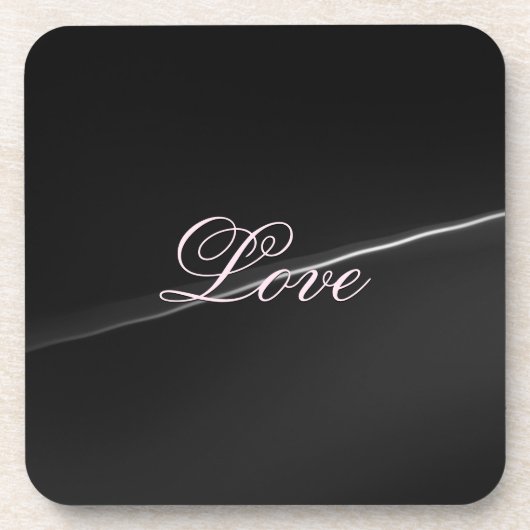 Trendy Dark Gray Wave Liebe Wedding Calligraphy Getränkeuntersetzer (Vorderseite)