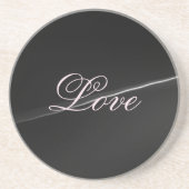Trendy Dark Gray Wave Liebe Wedding Calligraphy Getränkeuntersetzer (Vorne)